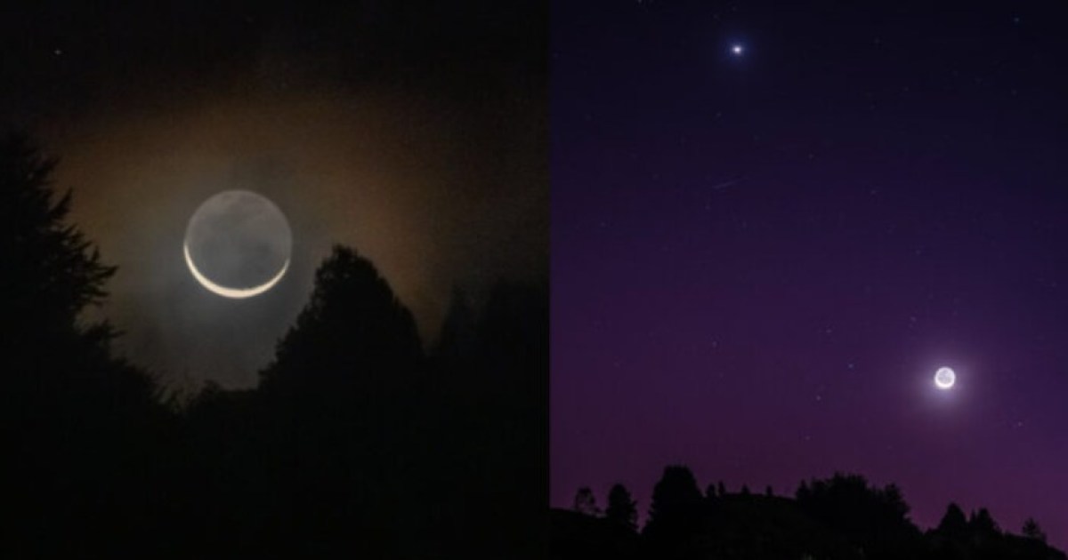 La genial foto que captura a la Luna y Venus desde el patio de una casa