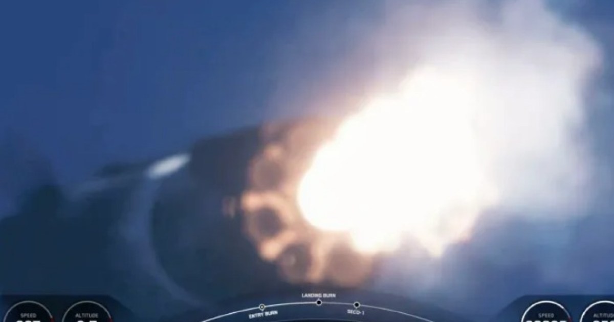 Mira este genial primer plano del aterrizaje del cohete propulsor de SpaceX