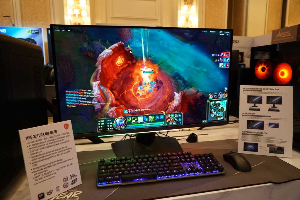 El monitor OLED 4K de MSI utiliza IA para convertirte en un dios de League of Legends