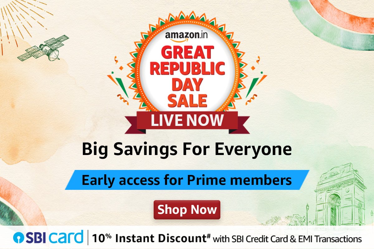 Actualizaciones en vivo de la oferta del Día de la Gran República India de Amazon: principales ofertas disponibles para miembros Prime