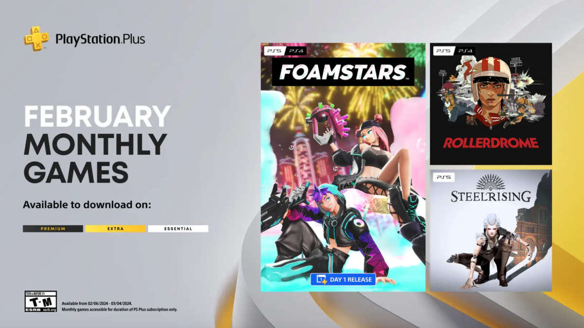 Los juegos de PlayStation Plus de febrero incluyen Foamstars, Rollerdrome y Steelrising