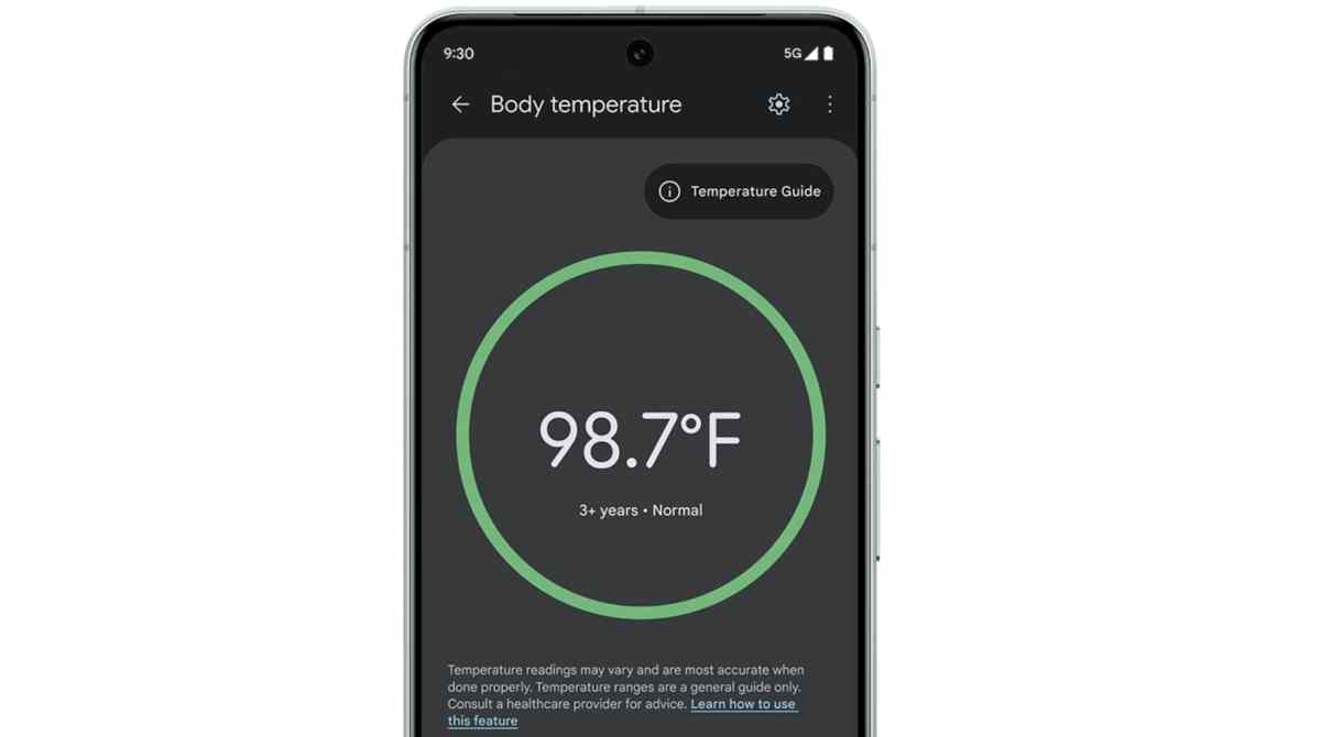Los usuarios de Pixel 8 Pro ahora pueden usar la aplicación Termómetro para medir la temperatura corporal