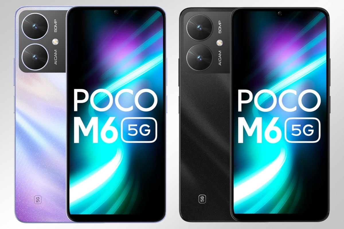 Serie Poco X6, renderizados de diseño Poco M6 4G, opciones de color filtradas;  Detalles de la cámara inclinados