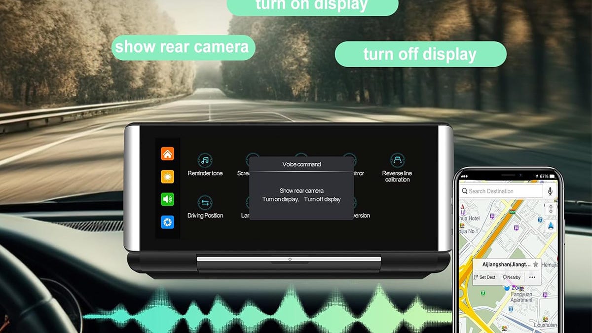 Esta pantalla táctil para automóvil de $ 96 es compatible con Apple CarPlay y Android Auto