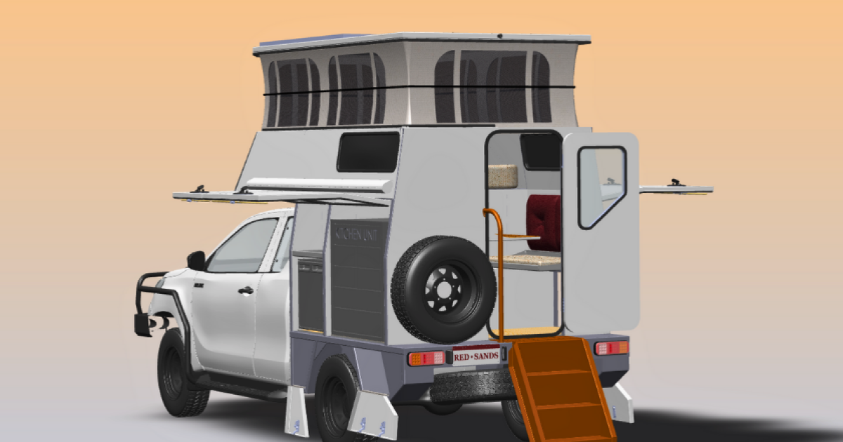 La camioneta camper Toyota Hilux 4×4 con alas de gaviota es una resistente exploradora del interior