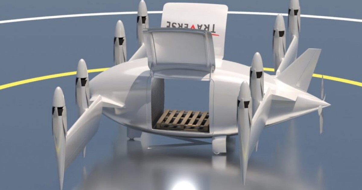 El dron de carga Orca, apto para envíos con palés, está diseñado para encajar
