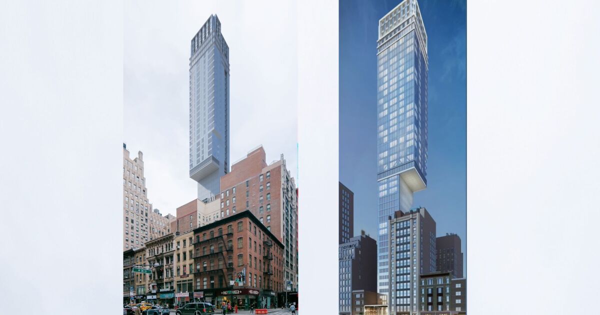 La torre de Manhattan aumenta el espacio con una forma dramáticamente voladiza