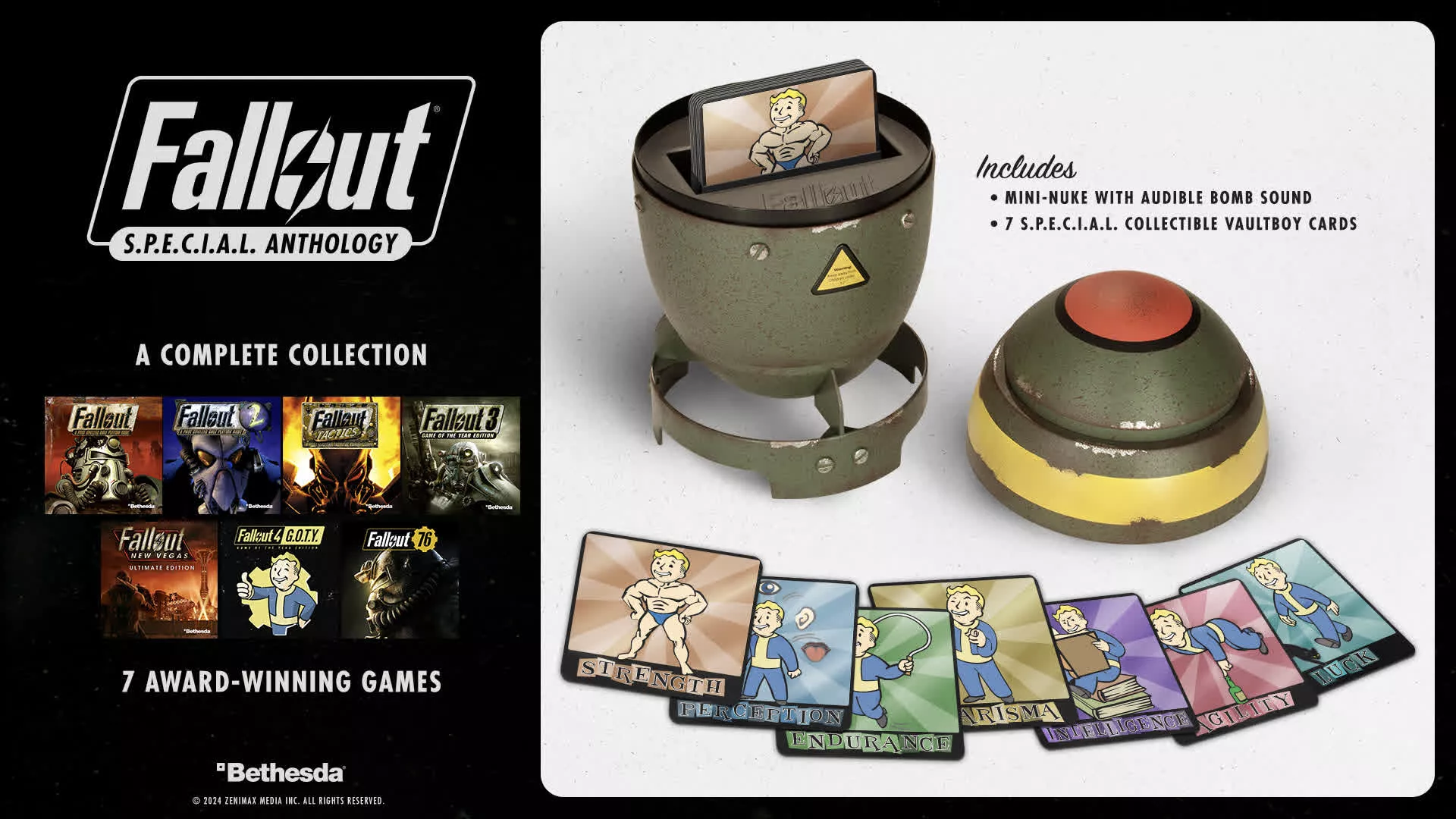 Bethesda lanzará la antología Fallout SPECIAL de 7 juegos con un estuche de mini-nuclear antes del lanzamiento del programa de televisión
