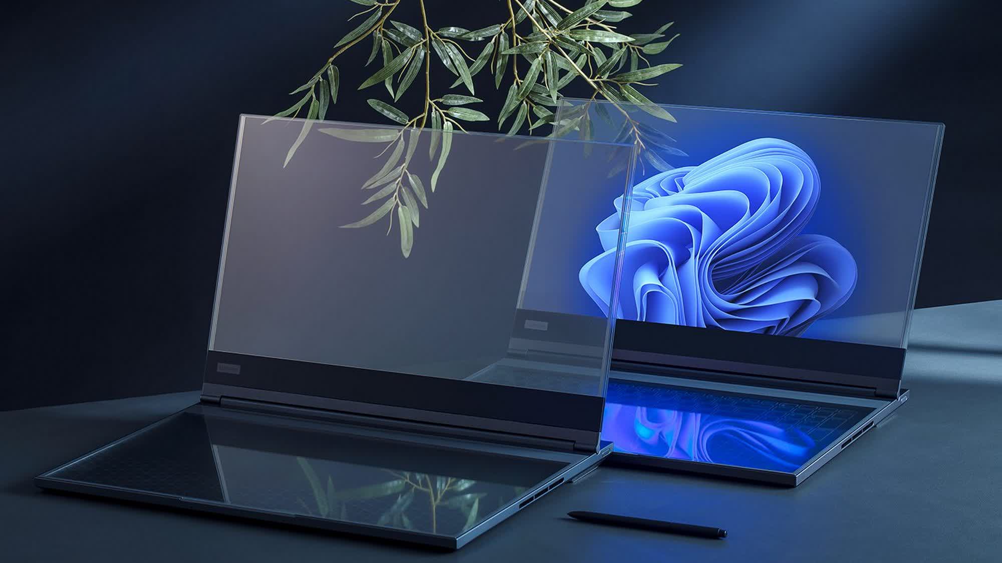 El nuevo concepto de portátil ThinkBook de Lenovo viene con una pantalla transparente