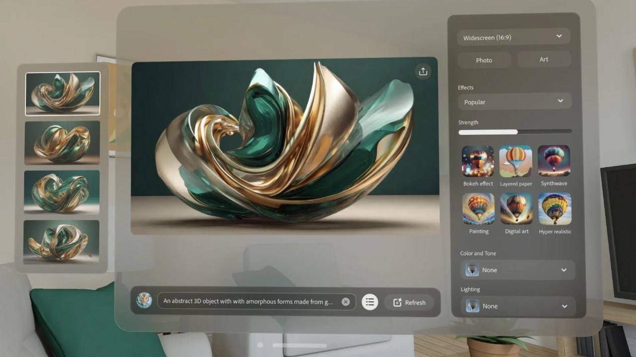 Crea imágenes con Adobe Firefly AI para Apple Vision Pro