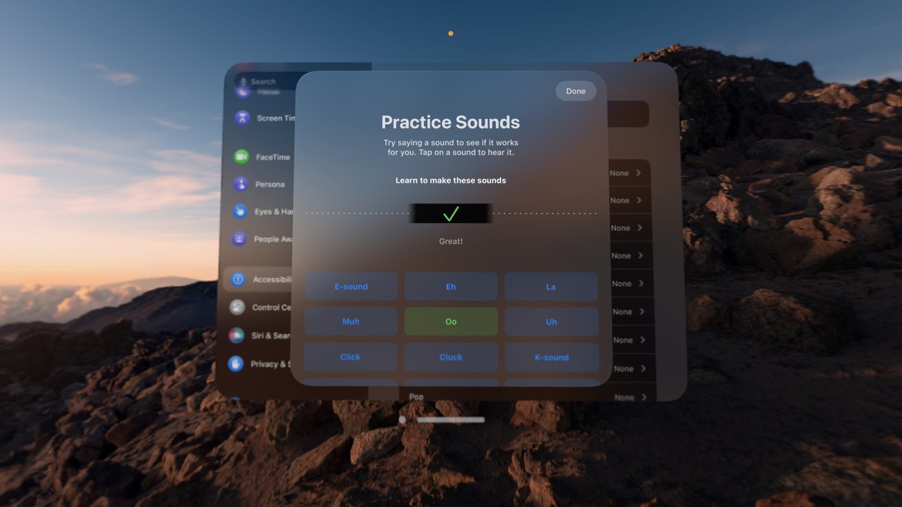 Cómo controlar Apple Vision Pro haciendo sonidos