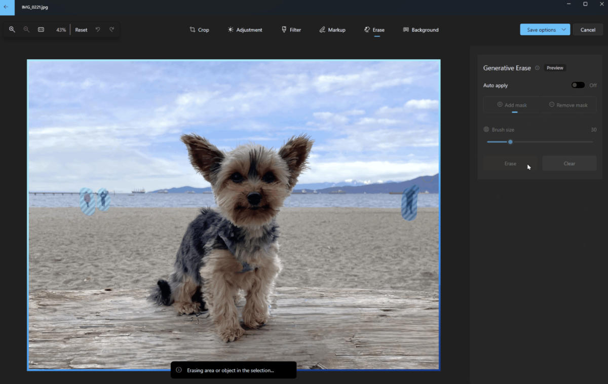 Microsoft está dando un impulso a Windows Photos con un borrador generativo impulsado por IA