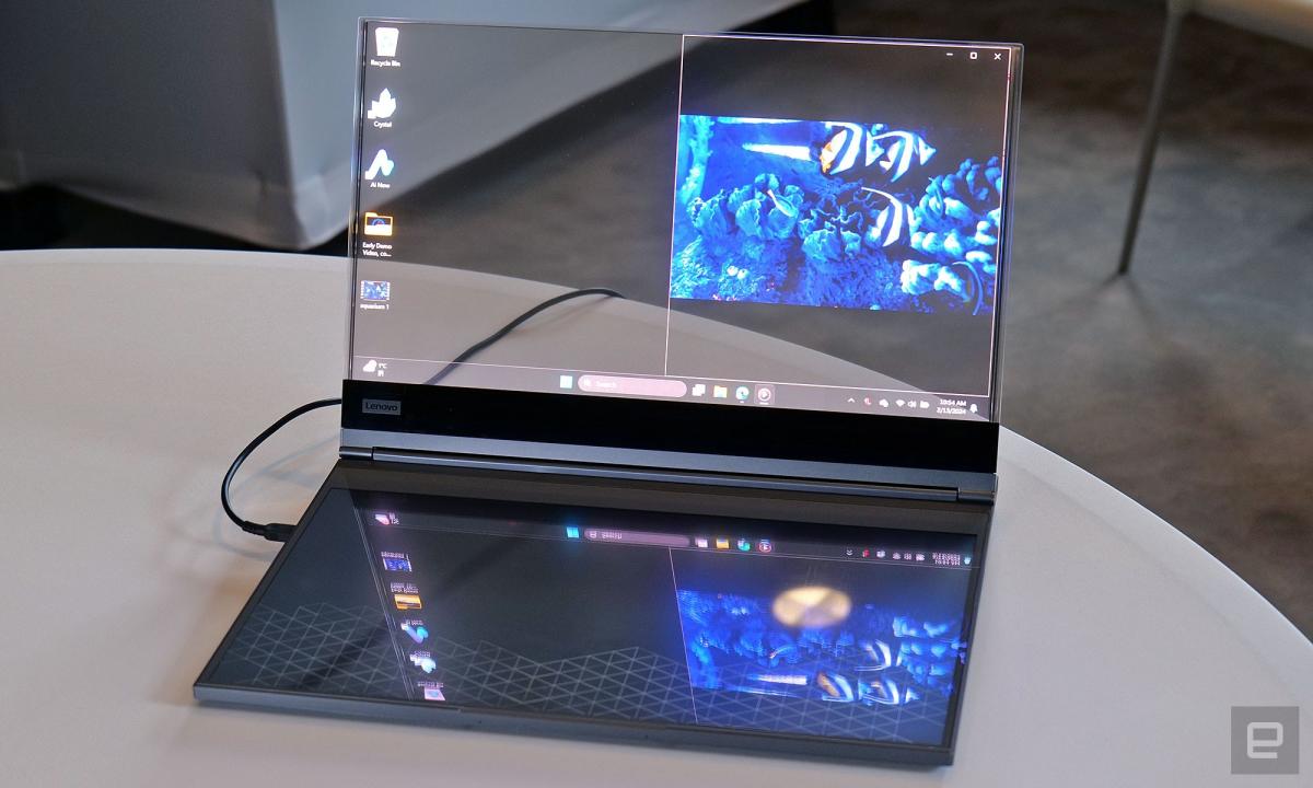 Project Crystal de Lenovo es la primera computadora portátil del mundo con una pantalla microLED transparente