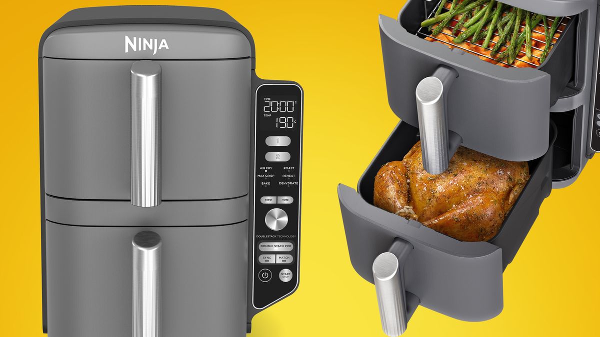 La nueva freidora de aire de doble pila de Ninja te permite cocinar el doble de comida sin ocupar todo el espacio de la encimera de tu cocina
