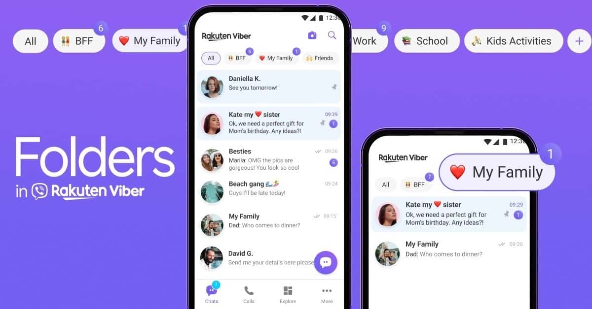Viber presenta carpetas de chat para una mejor organización de los chats