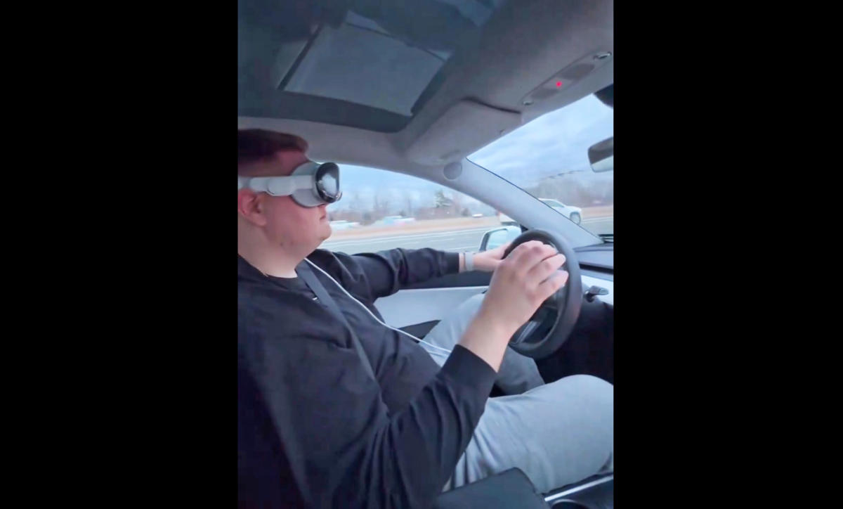 No utilices el Apple Vision Pro mientras conduces