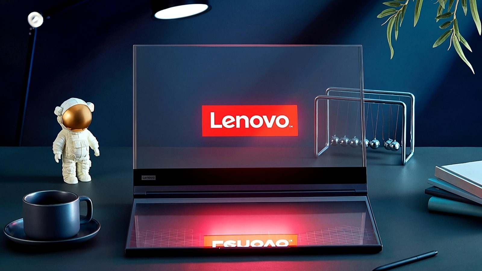 El concepto de portátil con pantalla transparente de Lenovo es genial, inútil y queremos uno