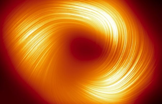 Una impresionante imagen muestra los campos magnéticos del agujero negro supermasivo