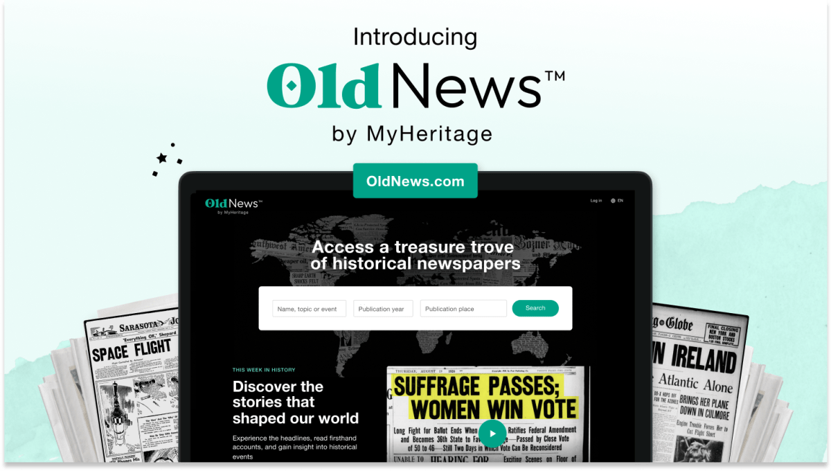MyHeritage presenta OldNews.com, que ofrece acceso a millones de páginas de periódicos históricos