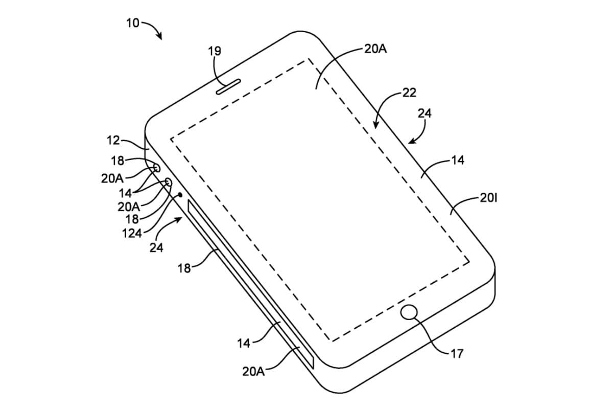 La patente de Apple prevé un iPhone con un panel similar a una barra táctil en los bordes con botones virtuales