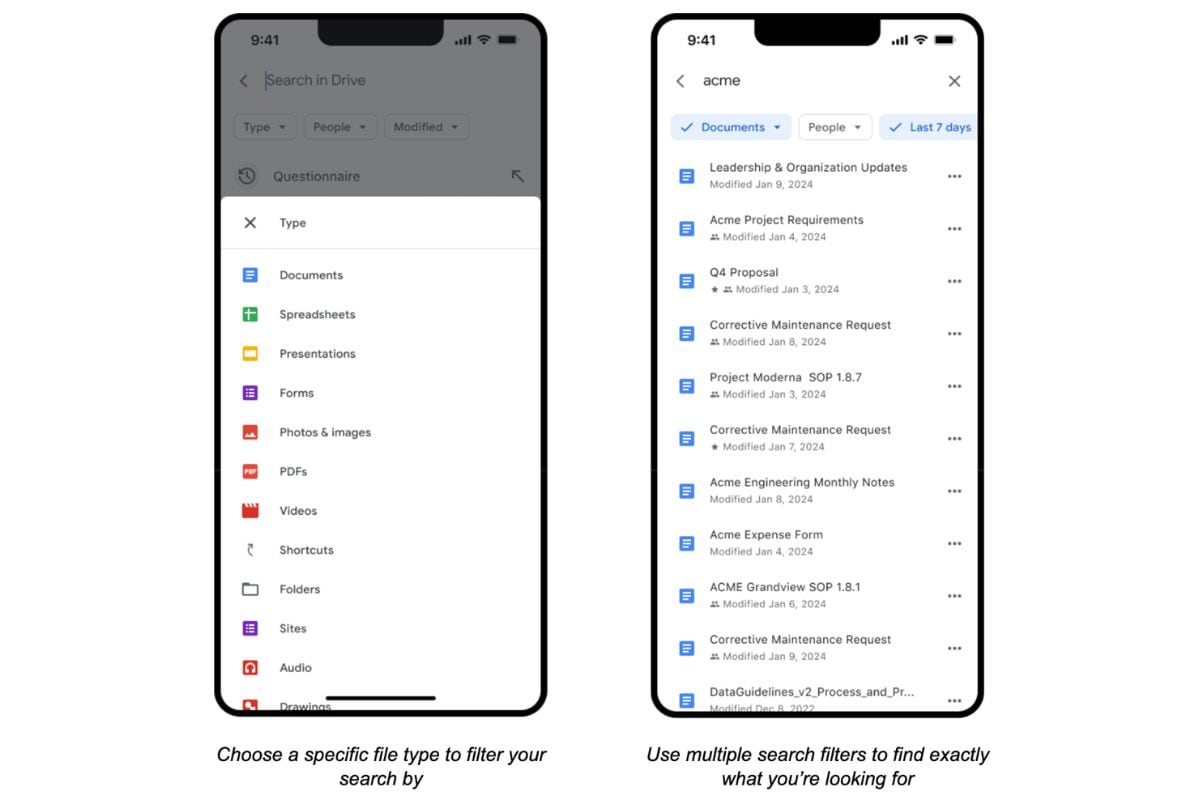 Google Drive aporta mejoras a la reproducción de vídeos y a la experiencia de búsqueda en iOS