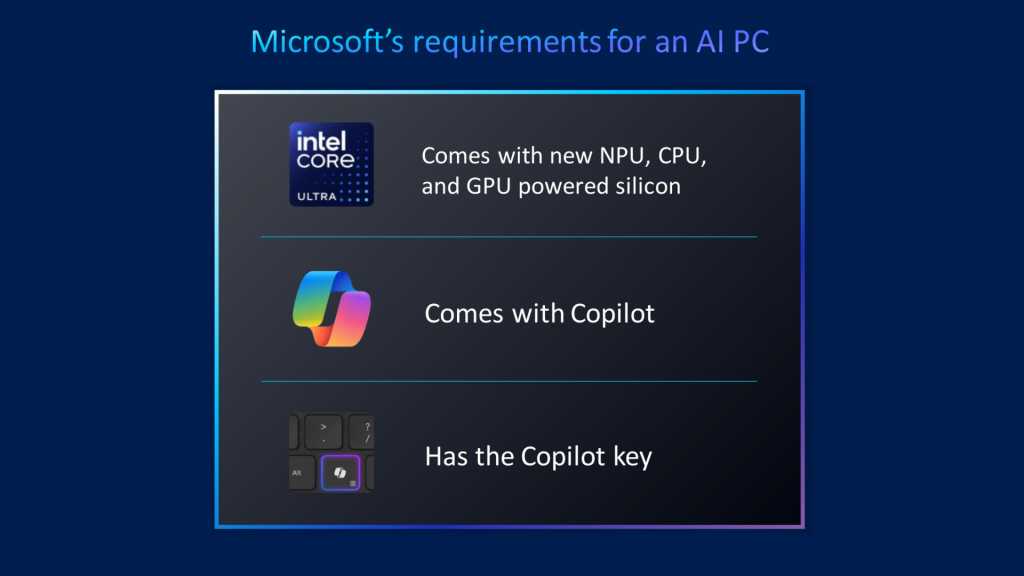 Una ‘PC AI’ necesita una pegatina de Copilot, dice Microsoft