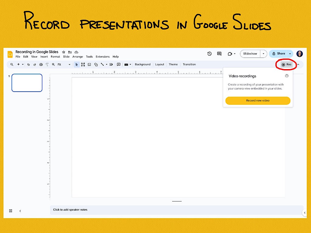 Cómo grabar una presentación de vídeo con Presentaciones de Google