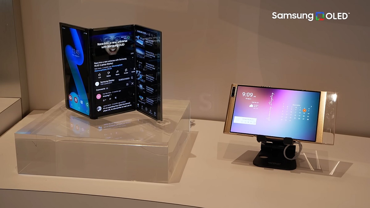 Samsung obtuvo patentes para tecnologías de pantallas enrollables y trípticos