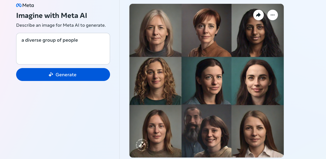 El generador de imágenes de IA de Meta tiene dificultades para crear imágenes de parejas de diferentes razas
