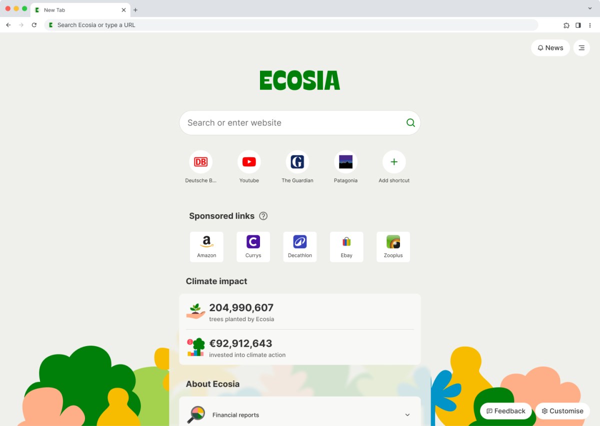 Ecosia lanza un navegador multiplataforma e inicia un programa de enlaces de afiliados