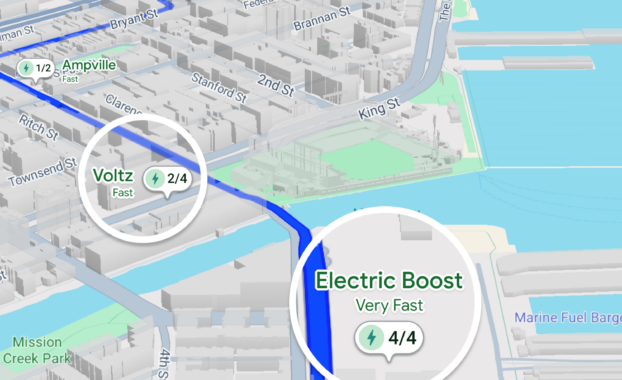 La actualización de carga de vehículos eléctricos en Google Maps incluye información de la estación «impulsada por IA»