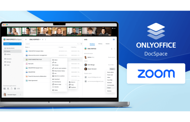 Lleve las reuniones de Zoom al siguiente nivel con ONLYOFFICE DocSpace para Zoom