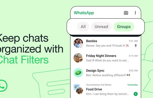 Los nuevos filtros de chat de WhatsApp facilitan ponerse al día con sus mensajes no leídos