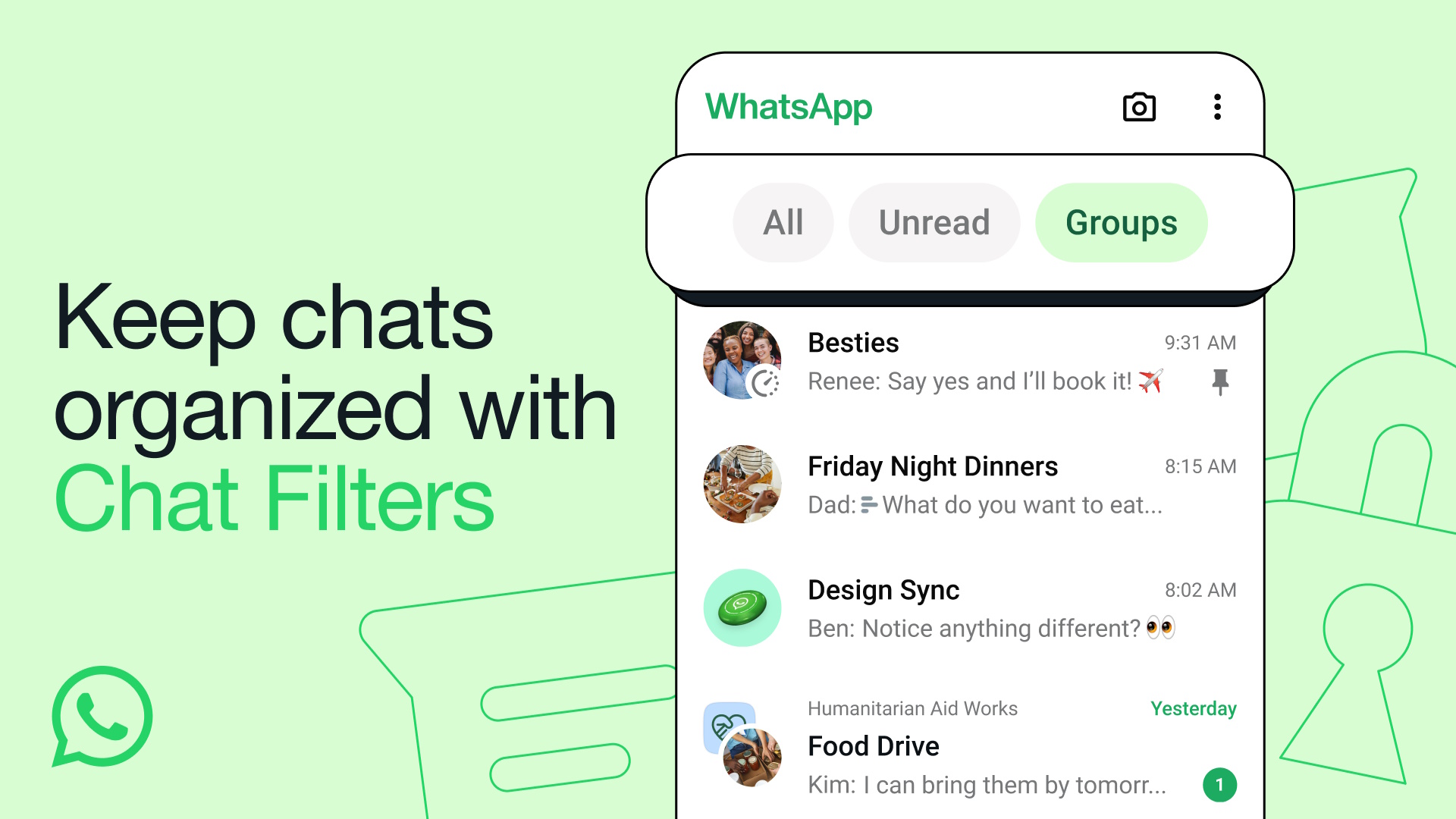 Los nuevos filtros de chat de WhatsApp facilitan ponerse al día con sus mensajes no leídos