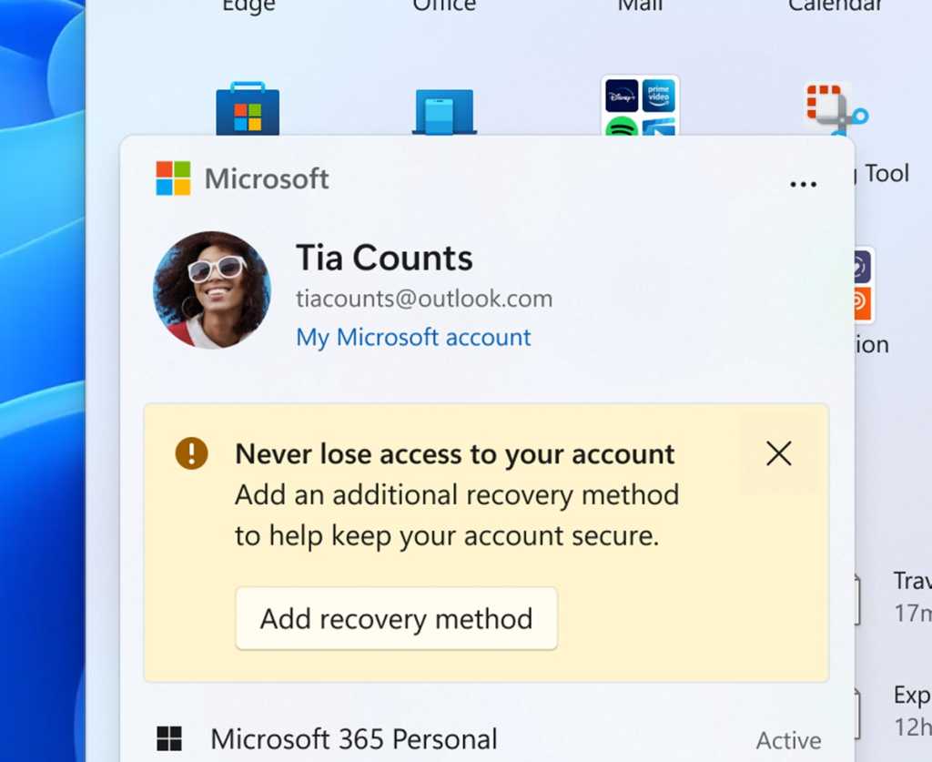 Microsoft prueba un práctico resumen de cuenta de Windows y otro anuncio
