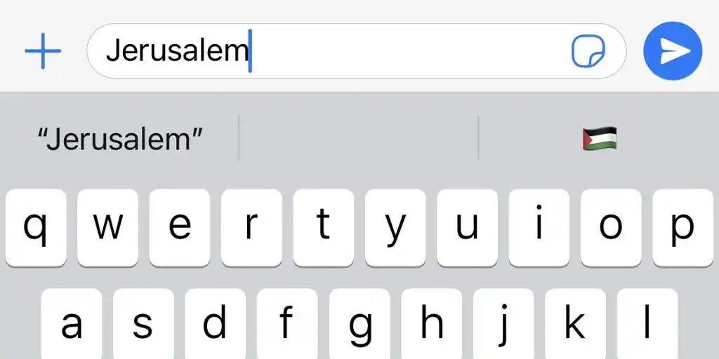 Apple, envuelta en polémica tras sugerir a sus usuarios de iOS el emoticono de la bandera palestina al escribir Jerusalén