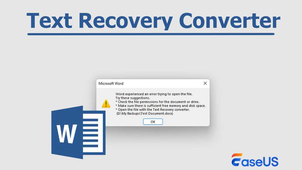 Recupere archivos de Word corruptos con el convertidor de recuperación de texto
