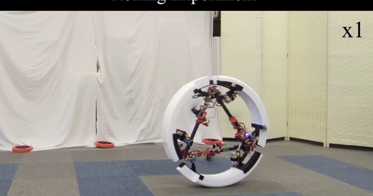 Un dron aéreo multirotor se transforma en una rueda rodante para aumentar el tiempo de ejecución