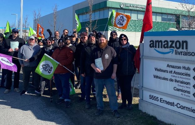 Los trabajadores de Amazon se convierten en los primeros en sindicalizarse en uno de los almacenes canadienses de la empresa