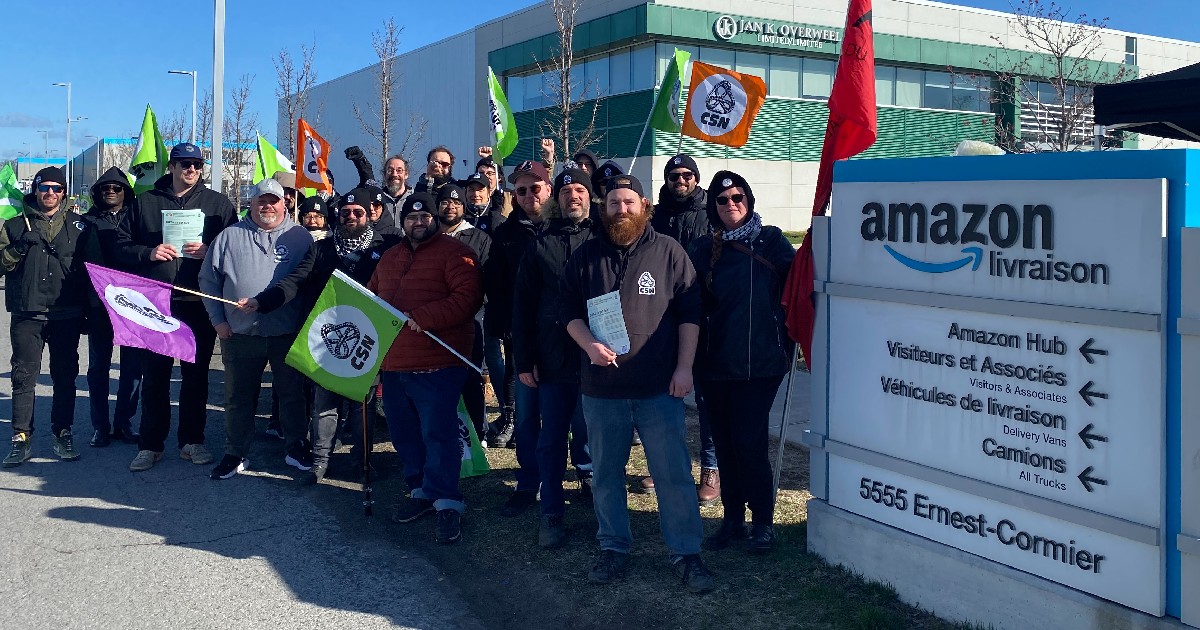Los trabajadores de Amazon se convierten en los primeros en sindicalizarse en uno de los almacenes canadienses de la empresa