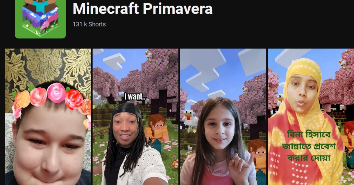 Youtube Shorts entrega un regalo por los 15 años de Minecraft