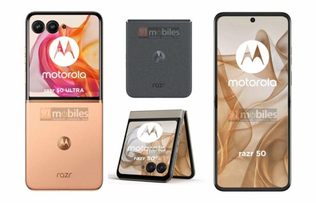 Se filtran ‘renders’ de los smartphones plegables Motorola Razr 50 5G