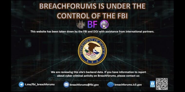 BreachForums, un bazar en línea de datos robados, incautado por el FBI