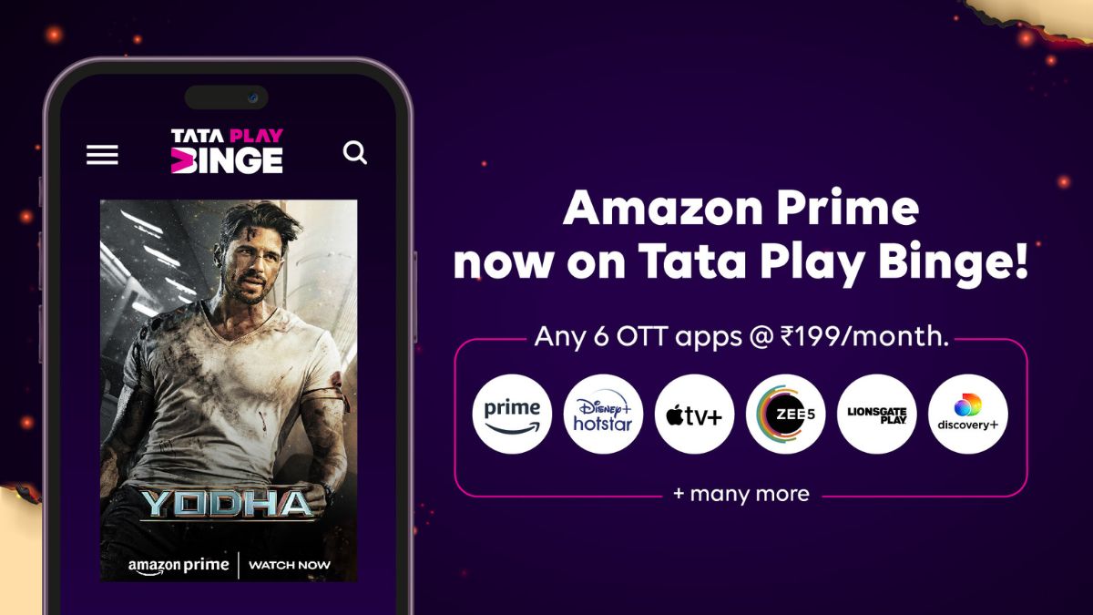 Tata Play ofrecerá suscripción a Amazon Prime Lite incluida con DTH y nuevos planes Binge