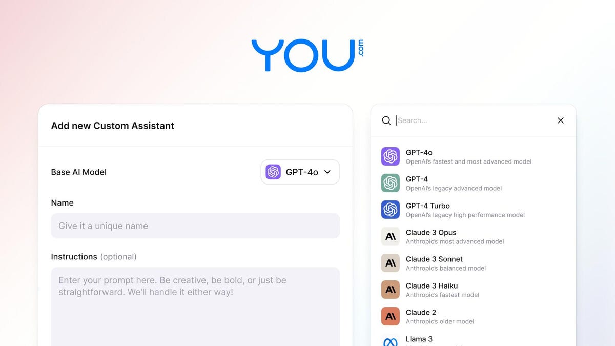 La empresa de búsqueda de IA You.com lanza asistentes de IA personalizados