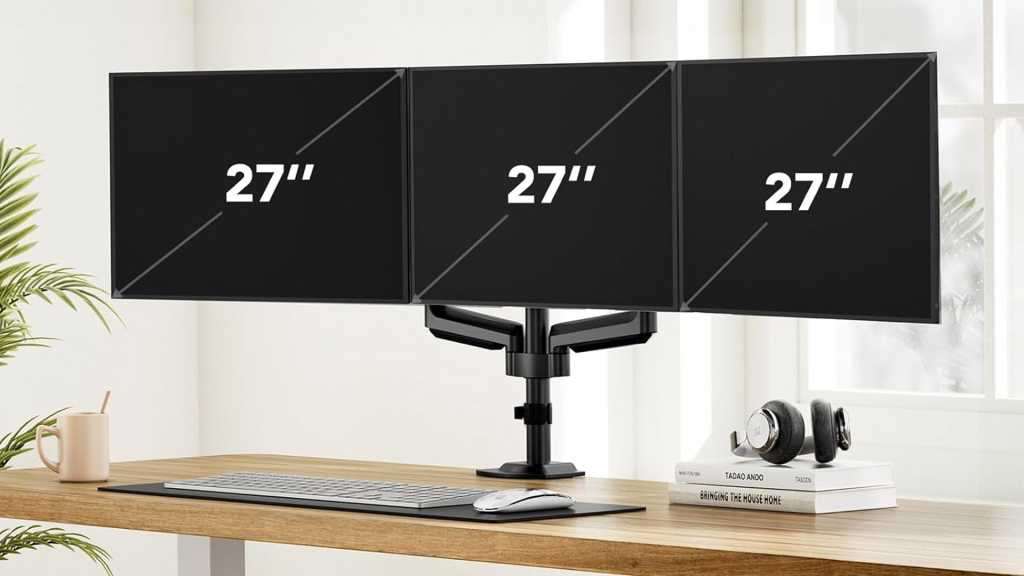 Este brazo VESA para triple monitor cuesta solo $ 50 después del triple descuento