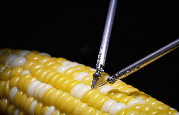 El nuevo robot de microcirugía de Sony cose un grano de maíz