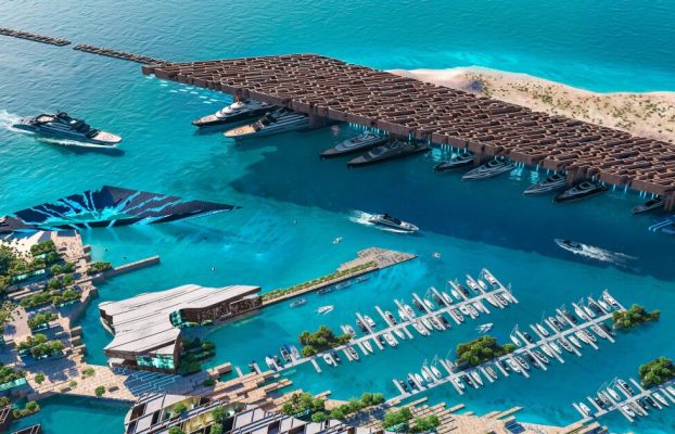 La última extravagancia saudita flota como puerto deportivo de superyates para los megaricos