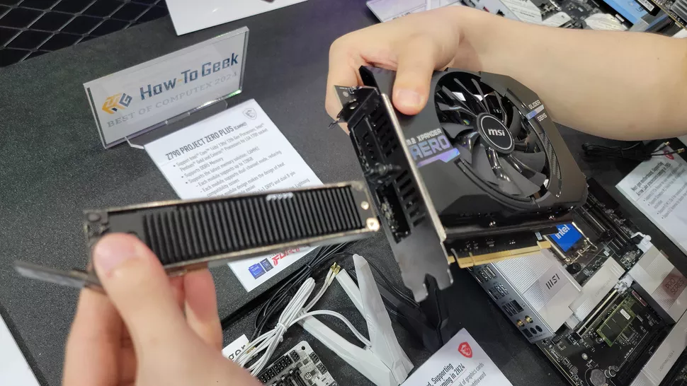 MSI muestra una tarjeta de expansión SSD PCIe Gen 5 intercambiable en caliente que parece una tarjeta de video