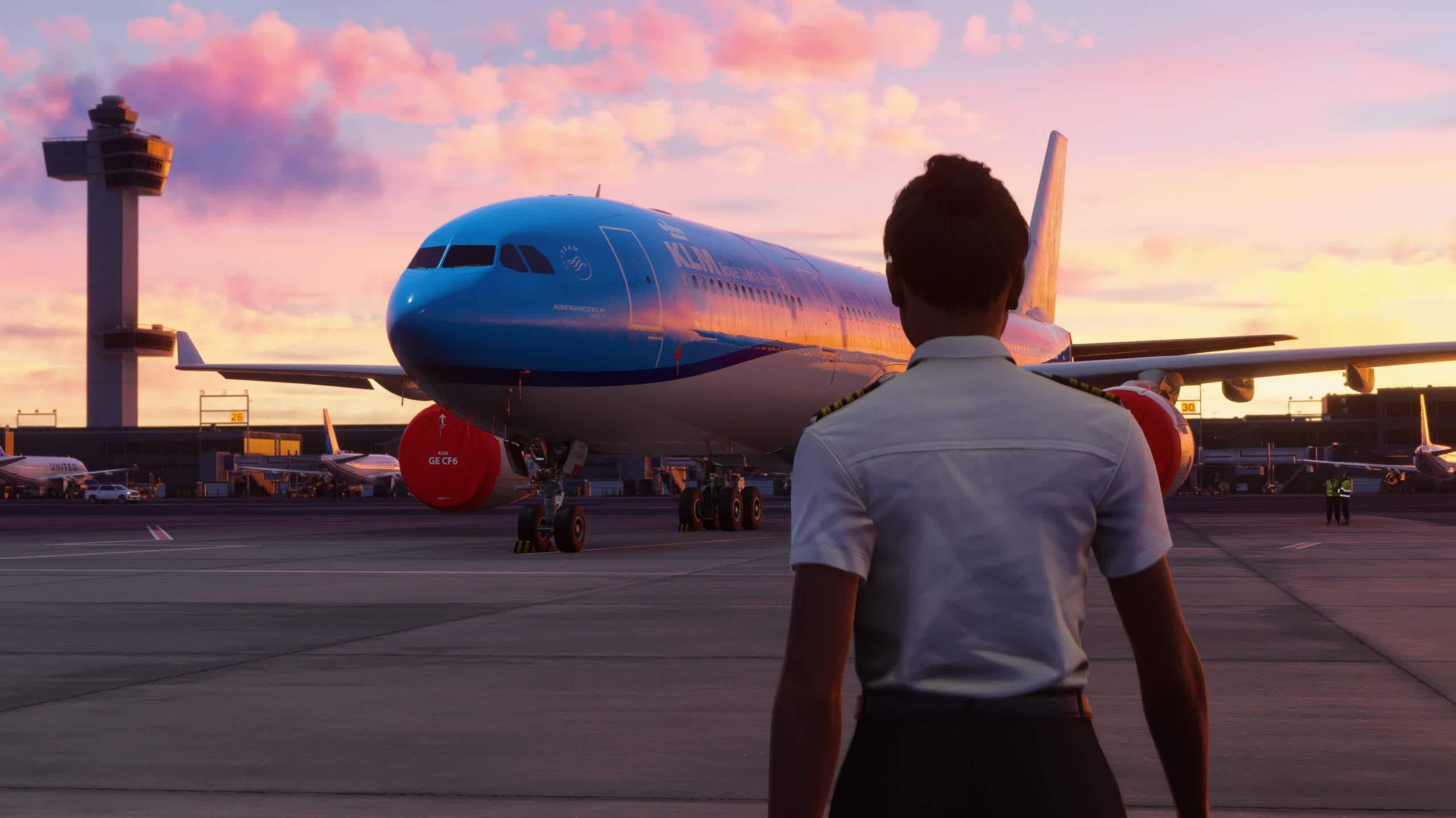 La presentación de funciones de Microsoft Flight Simulator 2024 describe el trazado de rayos, el juego a pie y más